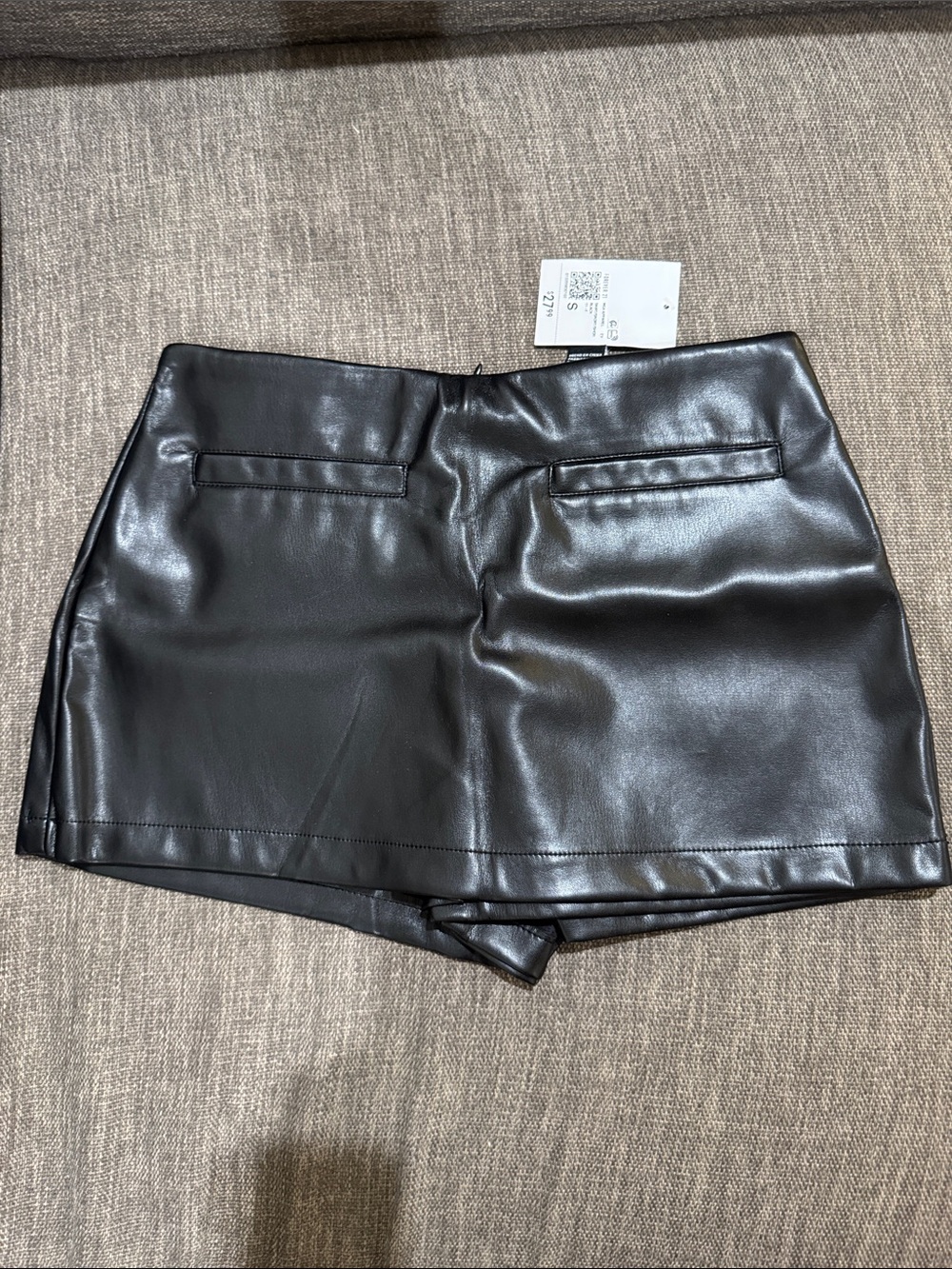 Forever 21 Black Faux Leather Skort Shorts